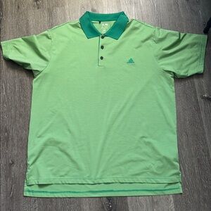 Adidas Climalite Men's Striped Green Polo